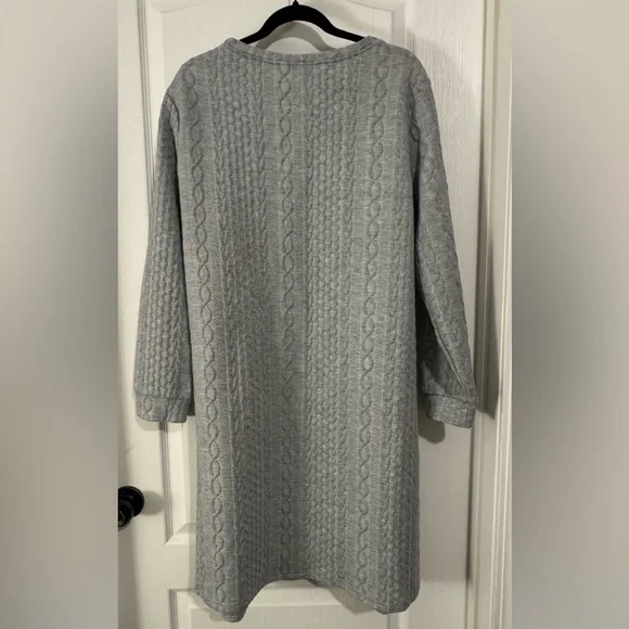 SHEIN Gray Long Sleeve Cable Knit Dress - Picture 6 of 6